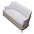 Art Deco Wood Fabric Sofa 3D model small image 4