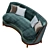 Luxury 2-Seater Normandie Sofa 3D model small image 2