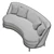 Luxury 2-Seater Normandie Sofa 3D model small image 3