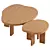 Vintage Farmhouse Oak Coffee Tables 3D model small image 2