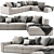 Elegant Poliform Dune Chaise Lounge 3D model small image 2