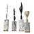 Elegant Adegio Marble Wood Oar 3D model small image 5