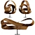 Modern Wooden Sculpture 3D Model 3D model small image 1