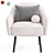 Contemporary Stewart Upholstered Armchair 3D model small image 2