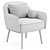 Contemporary Stewart Upholstered Armchair 3D model small image 7