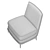 Normandie Art Deco Lounge Chair 3D model small image 4