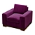 Luxurious Dyad Armchair: Endless Comfort 3D model small image 3