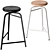 Modern Sleek Treble Bar Stool 3D model small image 2