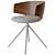 Universal Collection Wooden Backrest Chair 3D model small image 5