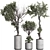 Olive Bonsai Tree Pottery Decor 3D model small image 1