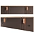 Modern Leather Panel Headboard with Sconces 3D model small image 1