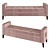 Bloomsbury Bench: Velvet Elegance & Aesthetic 3D model small image 1