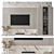 White Stone TV Wall Set 3D model small image 1