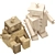 Wooden Vintage Robot Toy 3D model small image 2