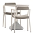 Modern Outdoor Set: Vipp711 Chair & Pedrali Concrete 855 Table 3D model small image 3