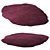 Burgundy Red Organic Wool Rug 3D model small image 3