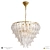 Textured Glass Gold Chrome Chandelier 3D model small image 1