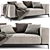 Contemporary Flexform Ettore Sofa 3D model small image 1