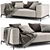 Contemporary Flexform Ettore Sofa 3D model small image 3