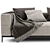 Contemporary Flexform Ettore Sofa 3D model small image 4