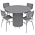 Modern Dining Set with Brent 3D model small image 10