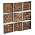 Handcrafted Wood Wall Decor Square 3D model small image 1