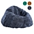 Luxurious Giant Sheepskin Beanbag Graphite 3D model small image 1