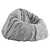 Luxurious Giant Sheepskin Beanbag Graphite 3D model small image 4