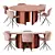 Modern Round Table and Chair 3D model small image 1