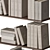 Vintage Beige Book Set 3D model small image 5