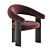 Elegant Bracci Dining Armchair 3D model small image 2