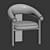 Elegant Bracci Dining Armchair 3D model small image 4