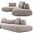 Norah 3-Seater Modular Sofa 3D model small image 2