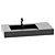 Rectangular Stone Wall-Hung Bathroom Sink 3D model small image 6