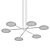 Adjustable LED Chandelier Disks Rotation 3D model small image 4