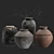 Handcrafted Rustic Vases Set 3D model small image 2