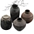 Handcrafted Rustic Vases Set 3D model small image 5