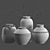 Handcrafted Rustic Vases Set 3D model small image 6