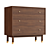 Vintage Walnut Dresser with Brass Legs 3D model small image 1