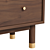 Vintage Walnut Dresser with Brass Legs 3D model small image 3