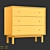 Vintage Walnut Dresser with Brass Legs 3D model small image 4