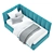 Aurora Kids Bed 90cm H 3D model small image 3