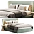 Modern Sleek Bolzan Bedframe 3D model small image 1