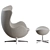 Fritz Hanzen Egg Lounge Set 3D model small image 7