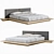 Modern Double Bed with Textures 3D model small image 2