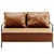 Stain-Resistant Faux Leather Love Seat 3D model small image 2