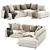 Modern Light Corner Chaise Sofa 3D model small image 2