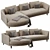 Modern Rolf Benz Kumo Sofa 3D model small image 2