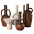 Wabi-Sabi Ceramic Vessels Set 3D model small image 1