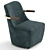 Velvet Fabric Jackson Armchair 3D model small image 4